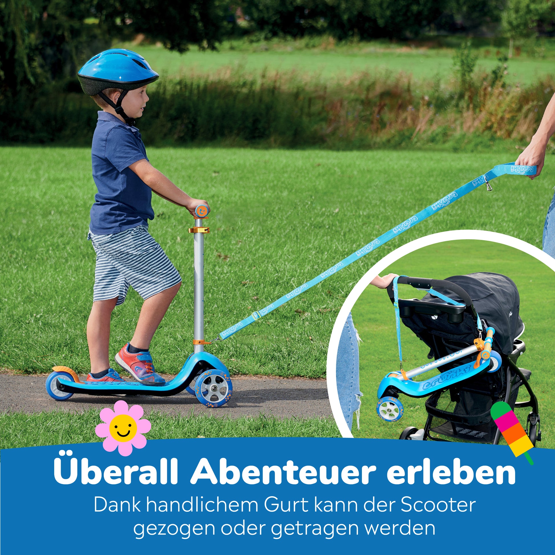 Trunki-Faltbarer-3-Rӓdriger-Roller-Groβ-4-7-Jahre-(Blau)-bild5